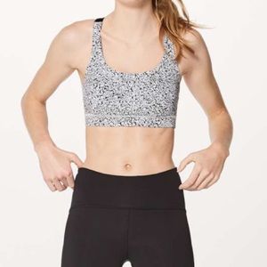 Lululemon Energy Bra Ditsy Daisy White Black